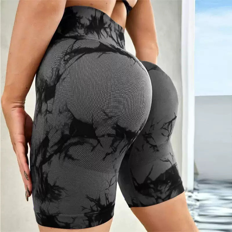 Tie-dye Sports Yoga Fitness Shorts For Women - Onouthati