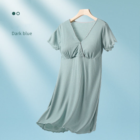 Breastfeeding Dress Thin Breastfeeding Modal Pajamas Pregnant Women - Onouthati
