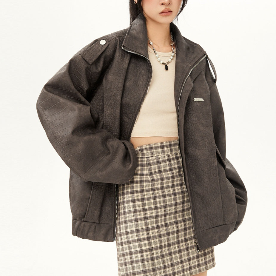 American Retro Papels PU Leather Motorcycle Coat Fashion - Onouthati