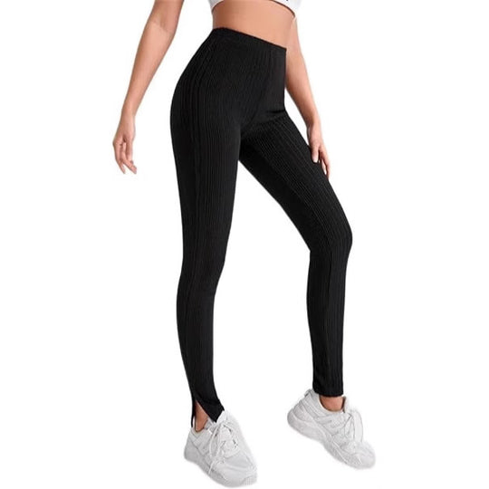 Women's Autumn And Winter Solid Color With Fur Drawstring Tight And Warm High Waist Outerwear Leggings - Onouthati