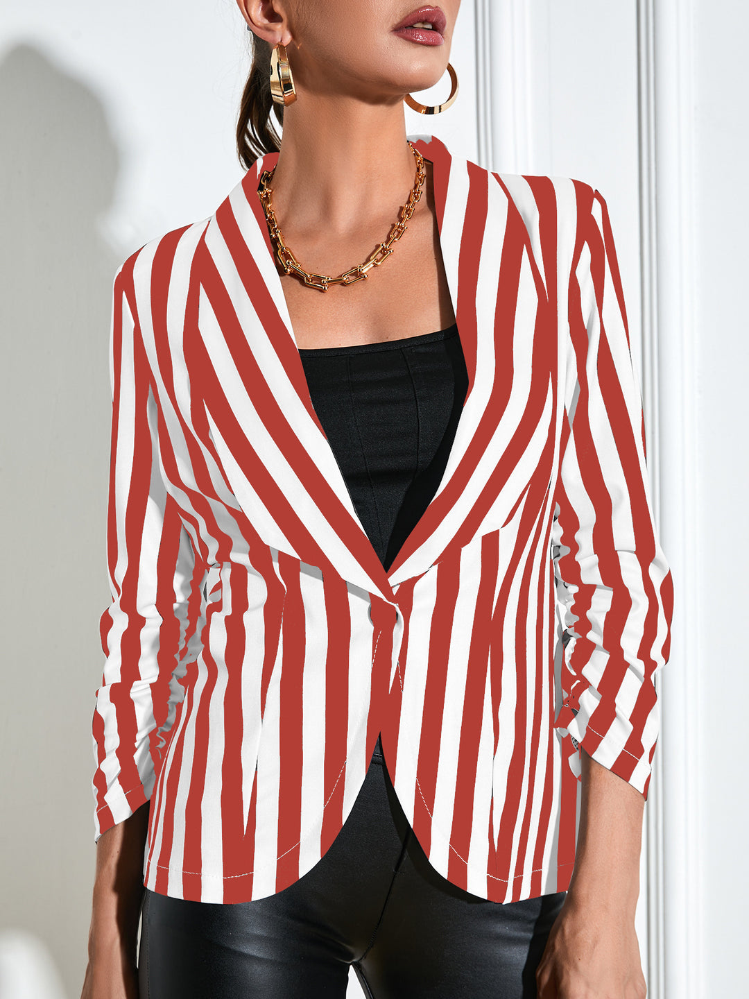Cropped Pleated Sleeves Casual Small Suit Slim Fit Fashion - Onouthati