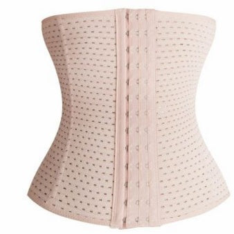 Women Hollow Tibial Belt Body-sculpting Hollow-out Round-hole Breathable Rubber Corset Post-natal Tummy Tucking Exercise Belt - Onouthati
