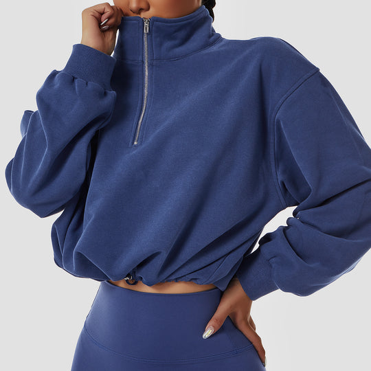 Pullover High Neck Fitness Sports Sweatshirt For Women - Onouthati