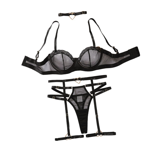 Mesh Love Metal Buckle Four-piece Set For Women - Onouthati
