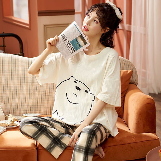 Women Autumn And Winter Cartoon Pajamas - Onouthati