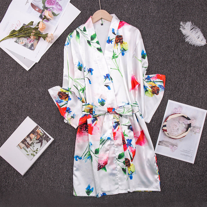 Ice silk pajamas women summer thin - Onouthati