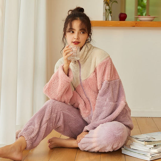 Coral Velvet Thickened Pajamas Women Autumn And Winter Models - Onouthati