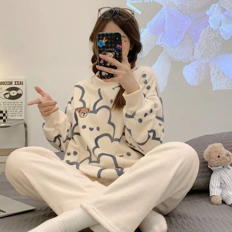 Foreign Flannel Pajamas Suit Women - Onouthati