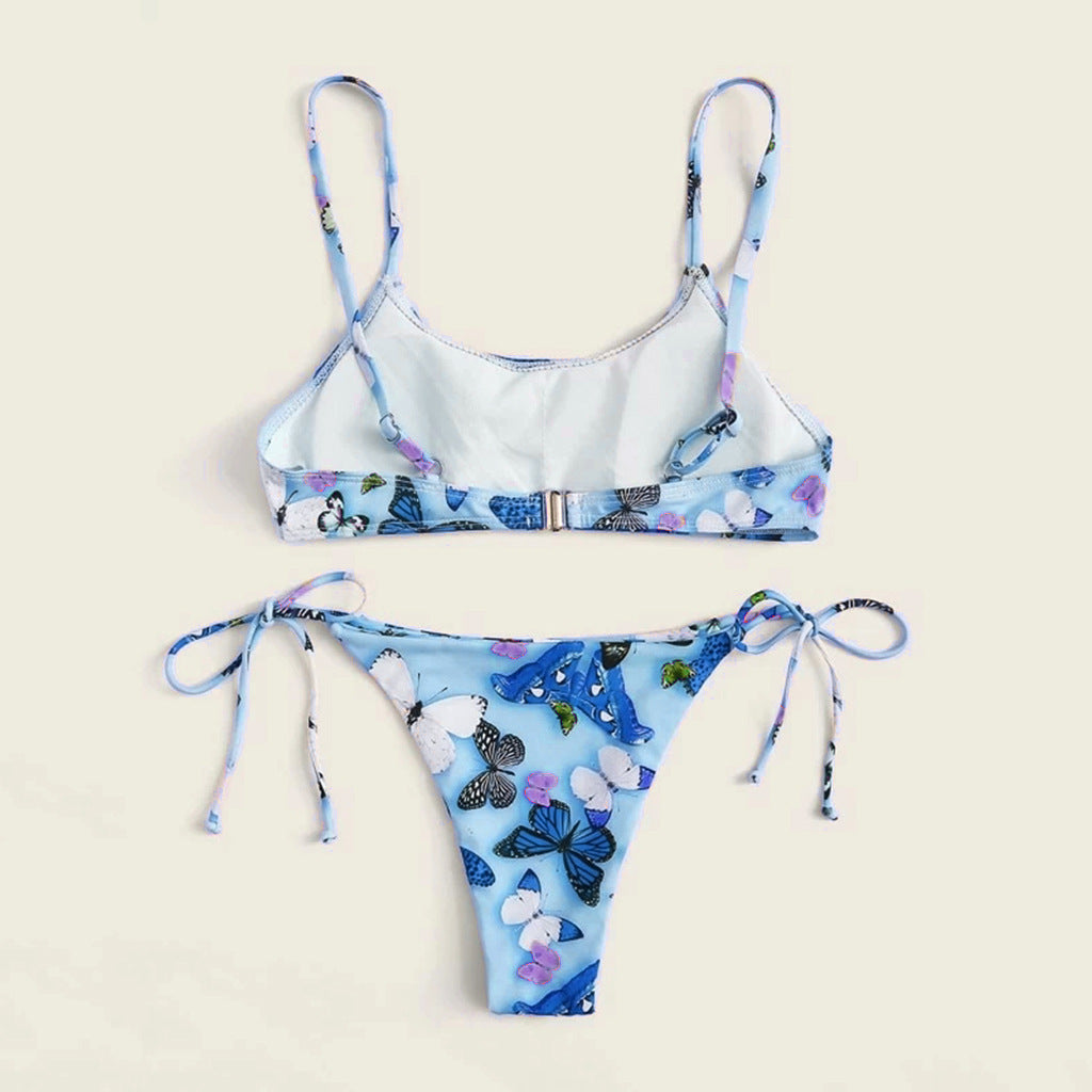 Summer Flowers Print Bikini Sexy Beach Swimming Suit Fashion Push Up Swimsuit Womens Clothing - Onouthati