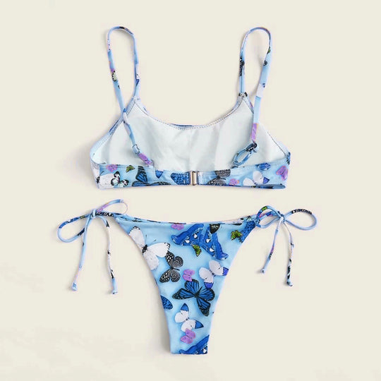 Summer Flowers Print Bikini Sexy Beach Swimming Suit Fashion Push Up Swimsuit Womens Clothing - Onouthati