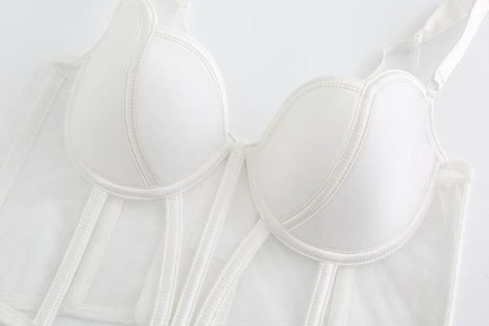 Fishbone Bra Mesh Stitching Vest For Women - Onouthati