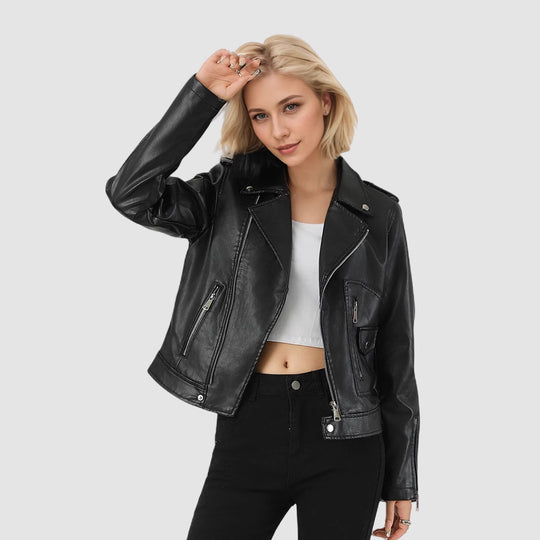 Women's Leather Top Short Coat - Onouthati