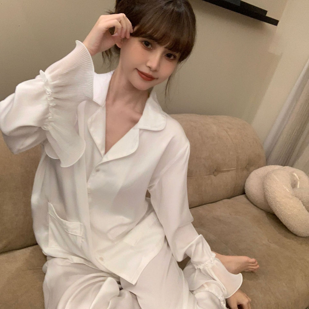 Fashion Ice Silk Pajamas Ruffled Women - Onouthati