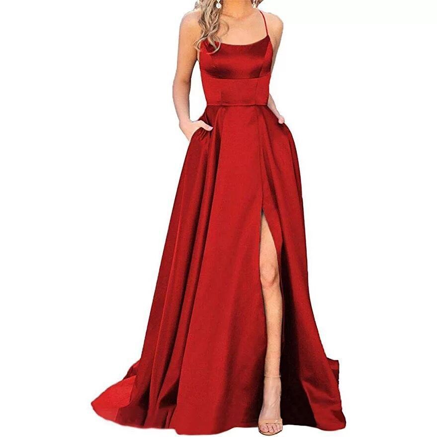 Solid Color Long Slimming And Shoulder Hollow Girlfriends Fashion Bridesmaid Party Dress - Onouthati
