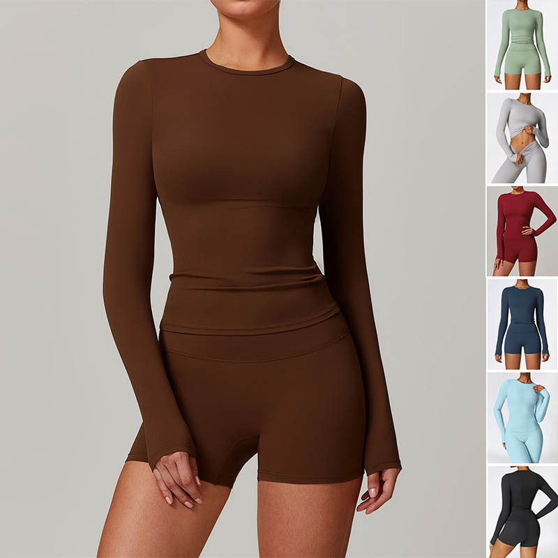Women's Slim Long Sleeve Pullover Top Yoga Fashion Fitness Sports Clothing For Women - Onouthati