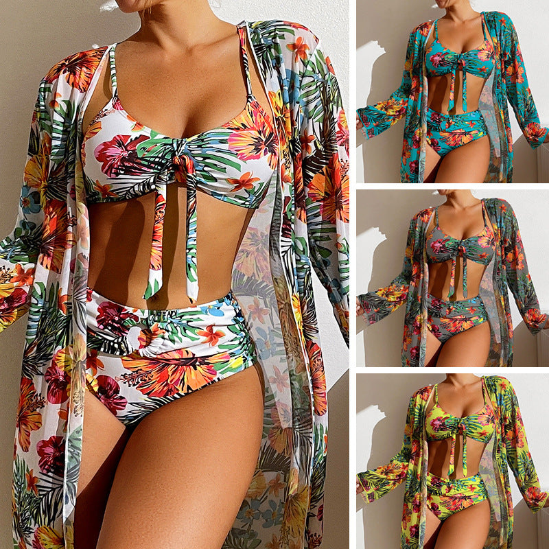 Swimwear Long Sleeved Blouse Three Piece Suit - Onouthati