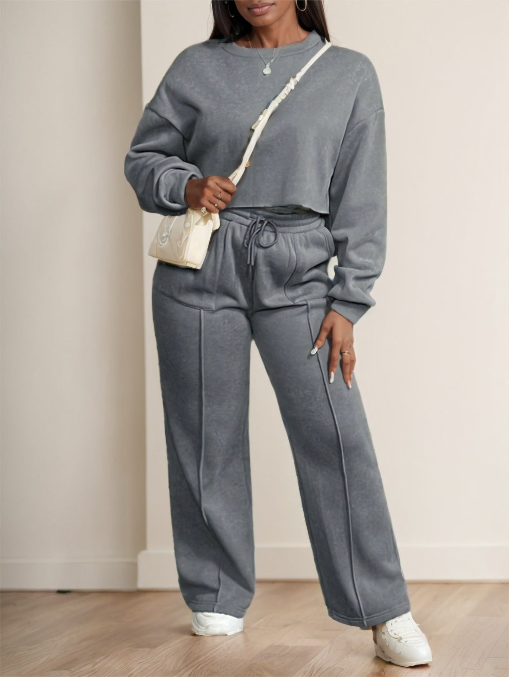 Women 2 Pieces Casual Street Style Loose Fit Sports Outfit - Onouthati