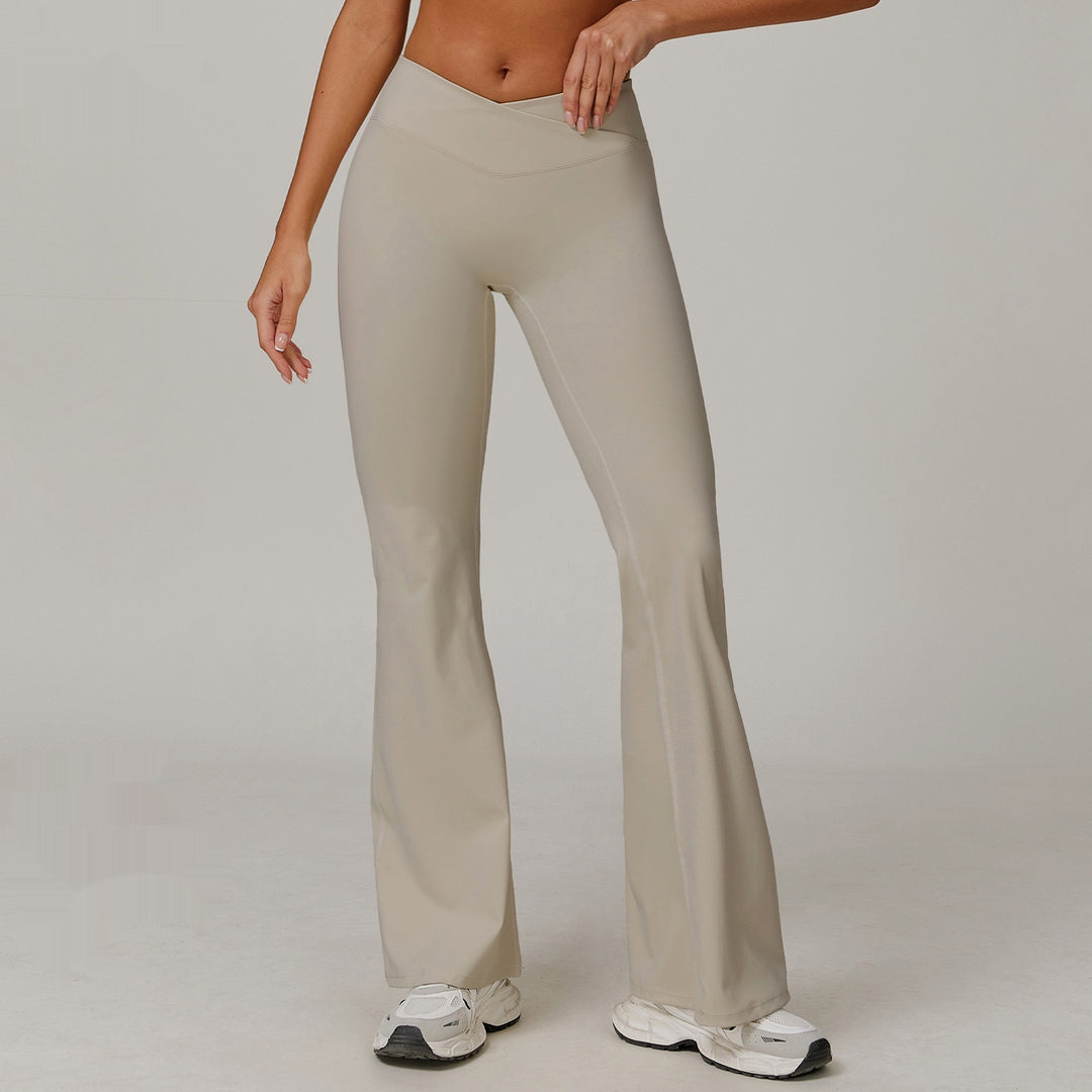 High Waist Running Sports And Leisure Skinny Versatile Bell-bottom Pants Women - Onouthati