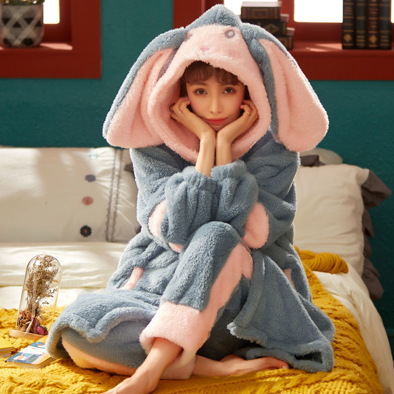 Sweet Fall Pajamas  Flannel Nightgown Women - Onouthati