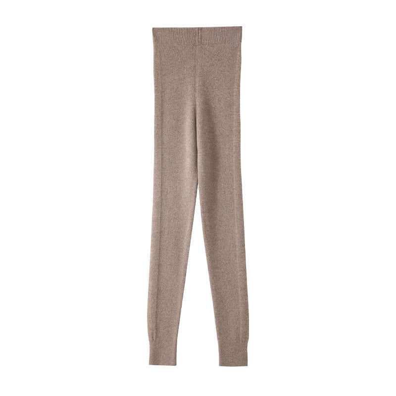 Cashmere Drawstring Tights Women's Inner Wear High Waist Slim Fit Leggings - Onouthati