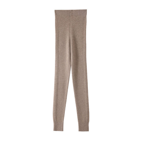 Cashmere Drawstring Tights Women's Inner Wear High Waist Slim Fit Leggings - Onouthati