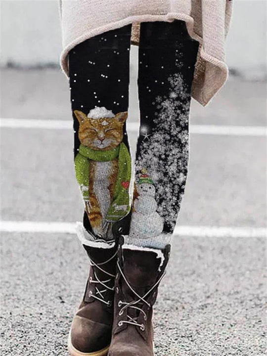 Fashion Pattern Elastic Leggings Trendy Women - Onouthati