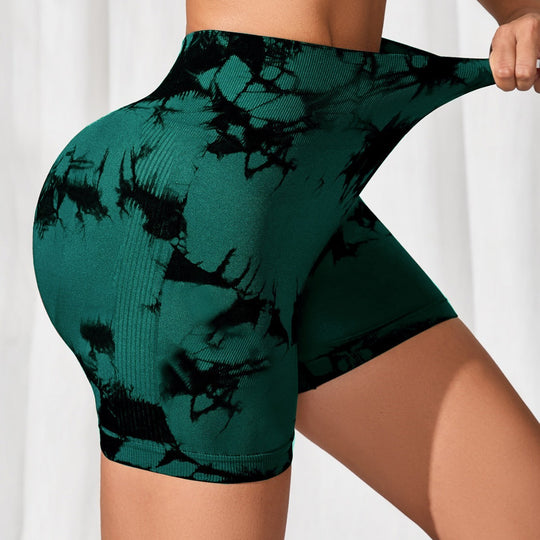 Tie-dye Sports Yoga Fitness Shorts For Women - Onouthati