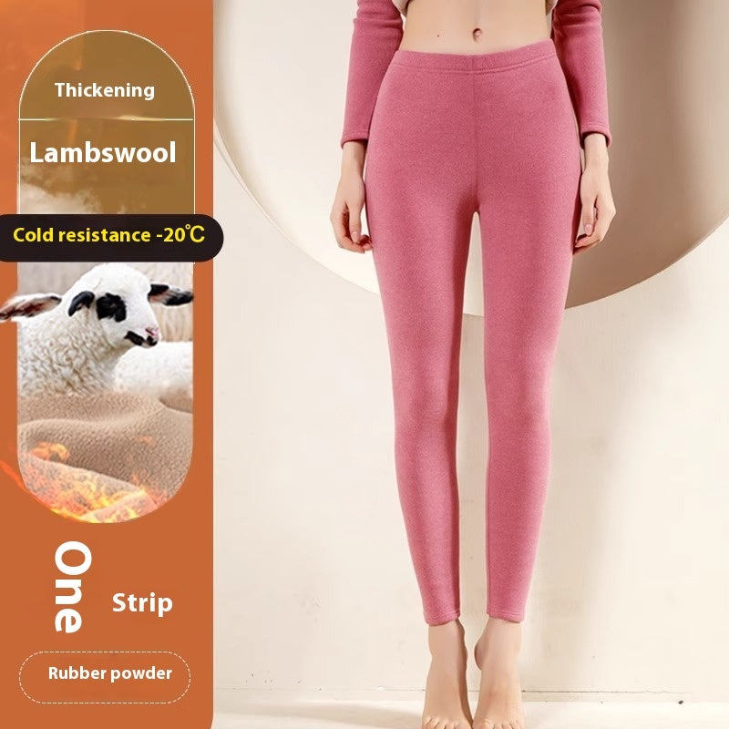 Warm Cashmere Leggings Winter Solid Slim Pants Fashion Trousers For Women Clothing - Onouthati