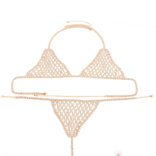 Personalized Beach Party Sexy Bikini Rhinestone Underwear Body Chains Women - Onouthati