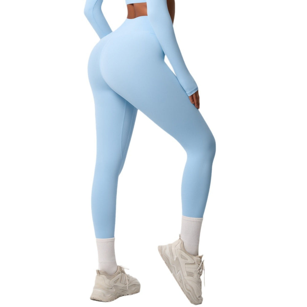European And American High Waist Nude Feel Skin-friendly Tights Running Sports Fitness - Onouthati