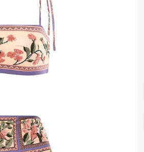 Ethnic Print Strap Bikini High Waist Split Women - Onouthati