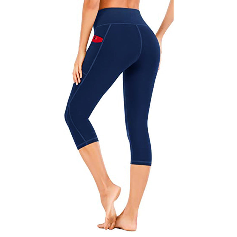 Cropped Pants Yoga Clothes Leggings Printed Fitness Pants - Onouthati