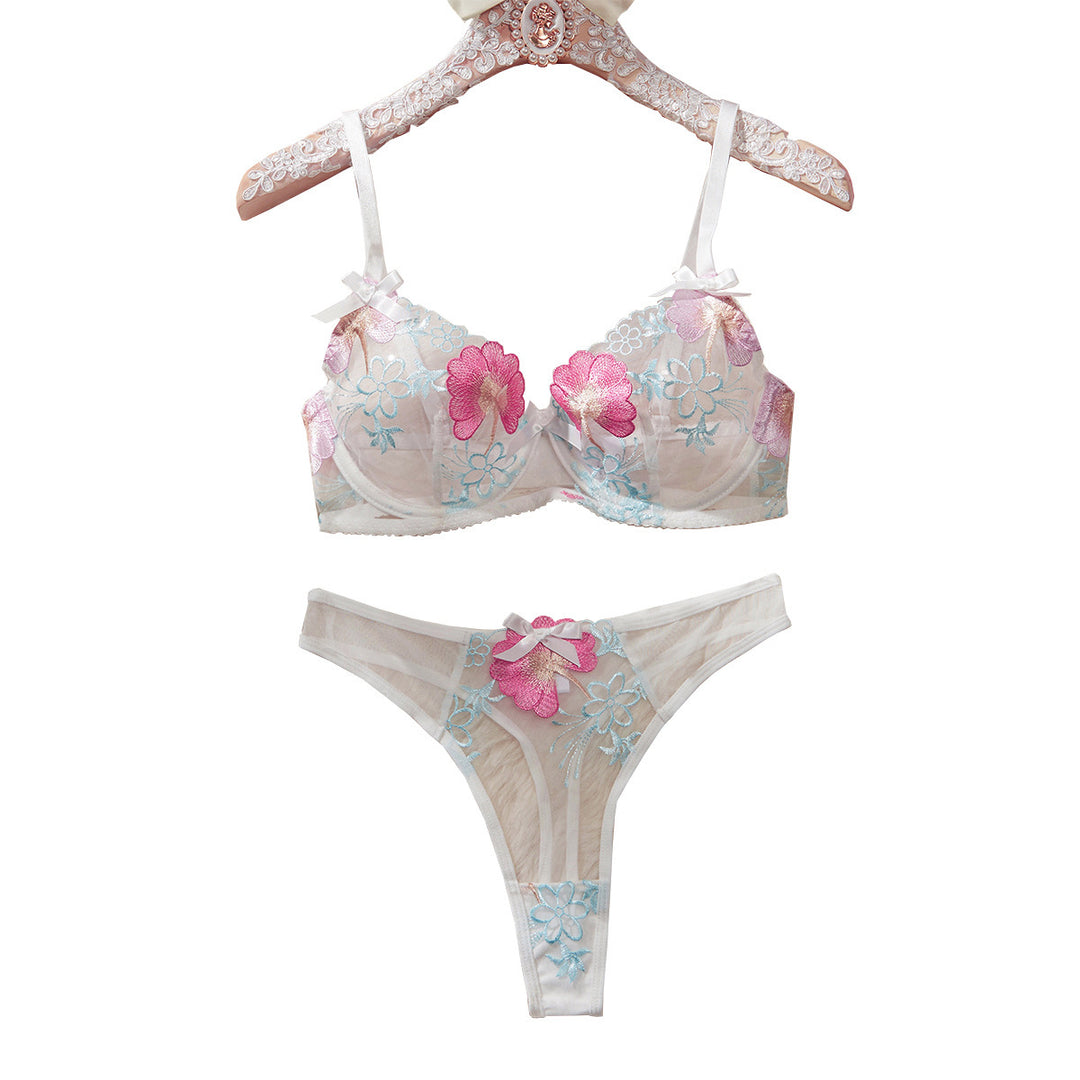 Bow Flower Embroidered Underwear Women - Onouthati