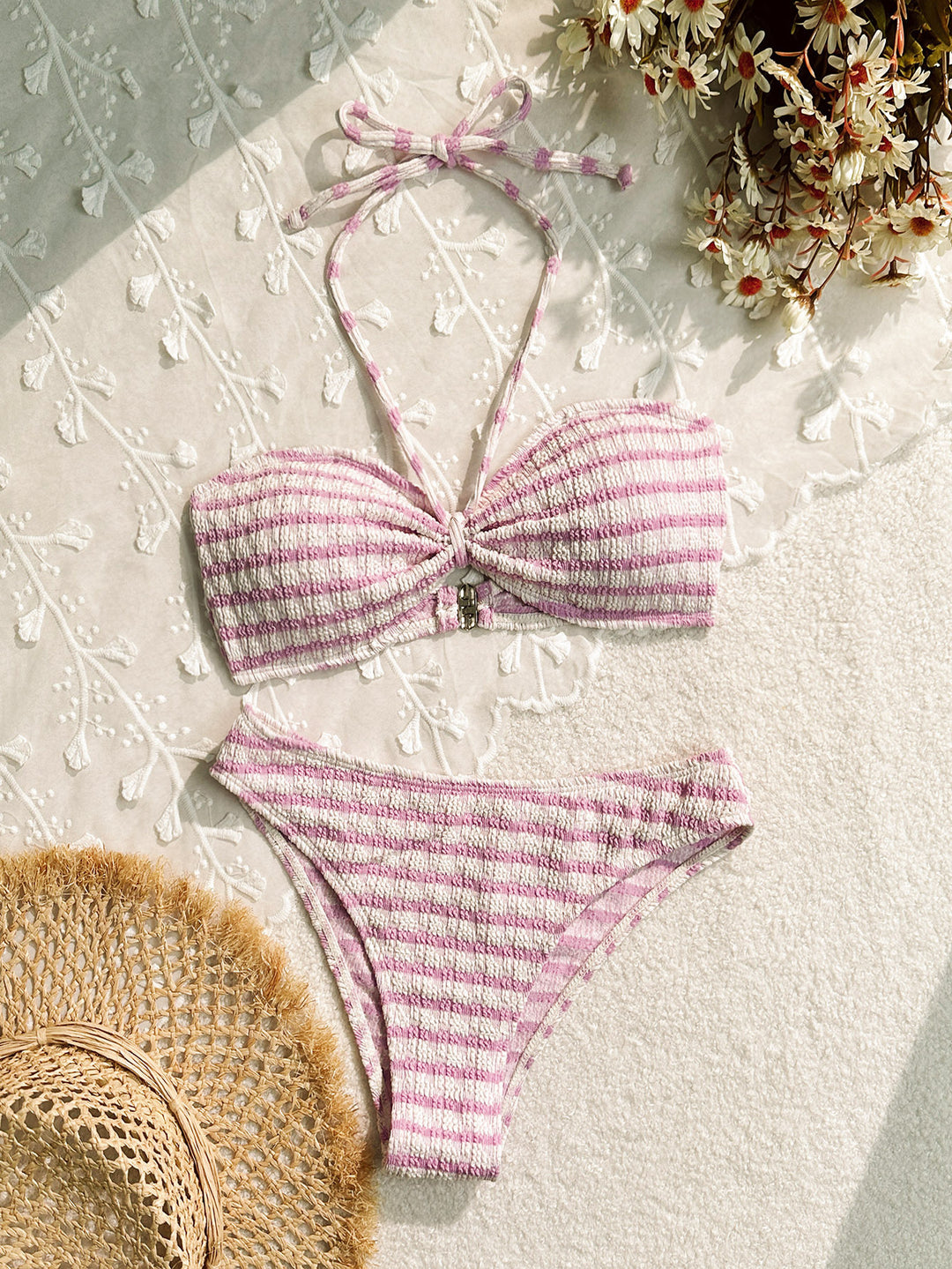 Bikini Split Striped Printed Swimsuit For Women - Onouthati
