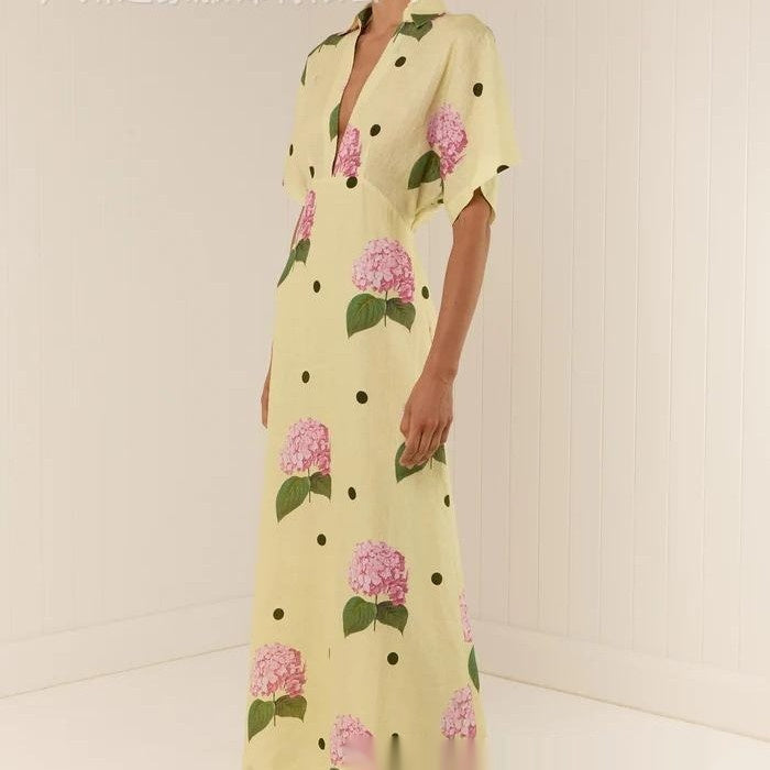 Fashion Printed Waist-controlled Dress Women - Onouthati