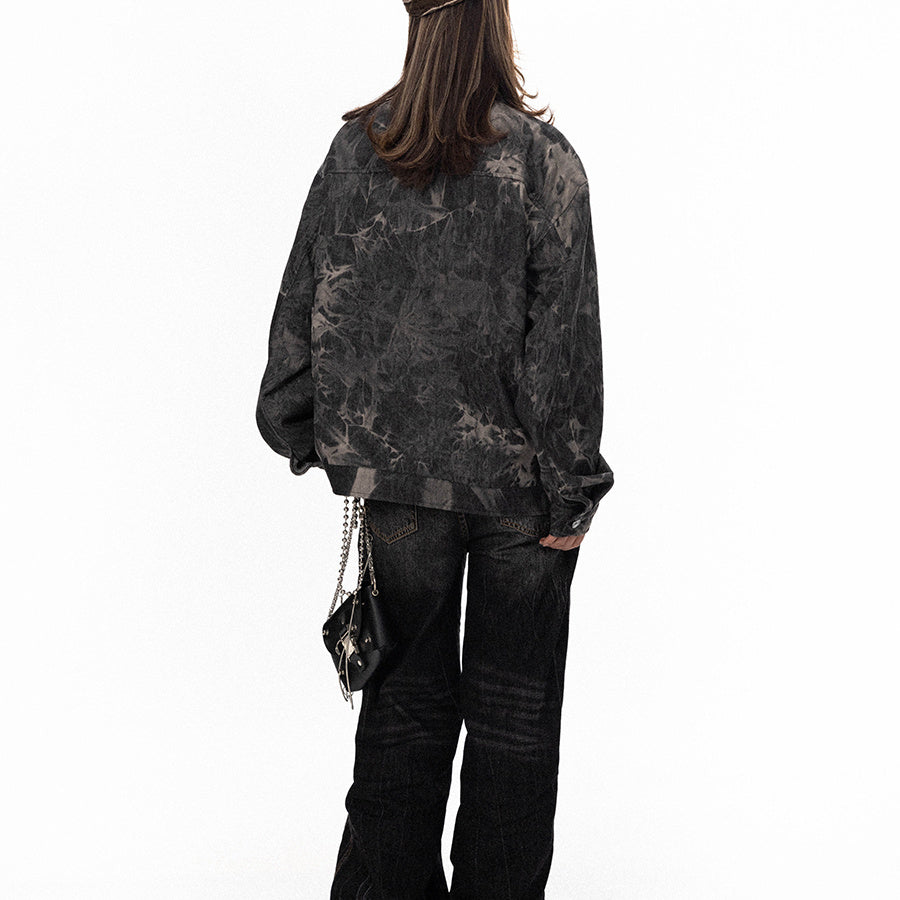 Tie-dyed Embroidered Denim Coat For Women - Onouthati