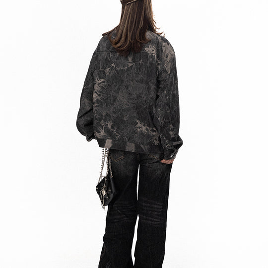 Tie-dyed Embroidered Denim Coat For Women - Onouthati