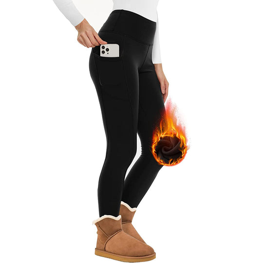 Women's Cropped High Waist Velvet Padded Thick Leggings Tight Sports Hip Raise Yoga Pants - Onouthati
