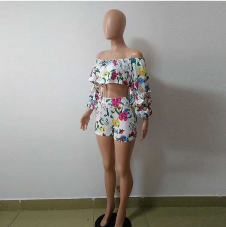 European and American sexy digital printing pile sleeves two-piece - Onouthati