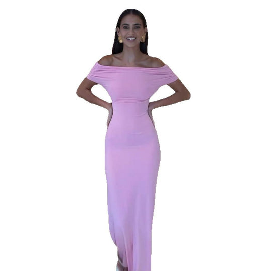 French Style Off-shoulder Shoulder-baring Sexy Temperament Waist-tight Dress Women - Onouthati