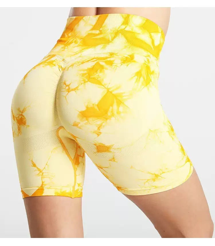 Tie-dye Sports Yoga Fitness Shorts For Women - Onouthati