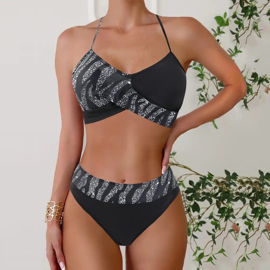 Lace Up Bikini Two-piece Set Swimsuit For Women - Onouthati