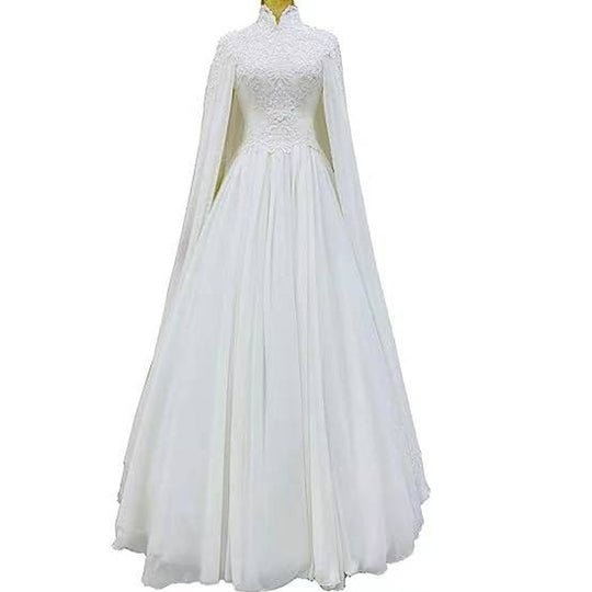 Lace Slim Long Sleeve Fishtail Wedding Dress - Onouthati