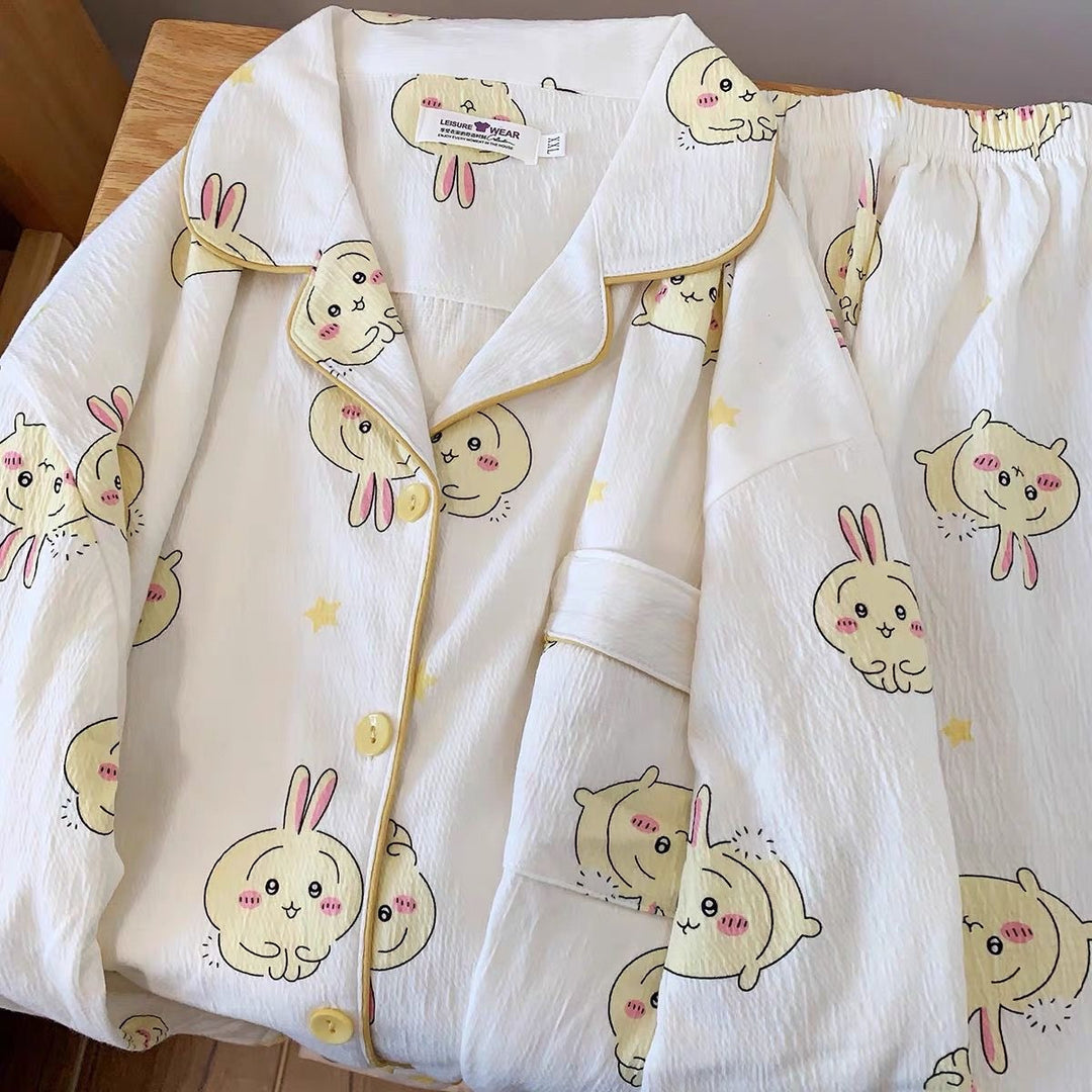 Japanese Sweet Cartoon Long Sleeved Pajamas For Women - Onouthati