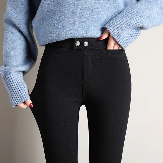 Black Magical Leggings Women's Outer Wear Ankle Tight High Waist Slimming - Onouthati