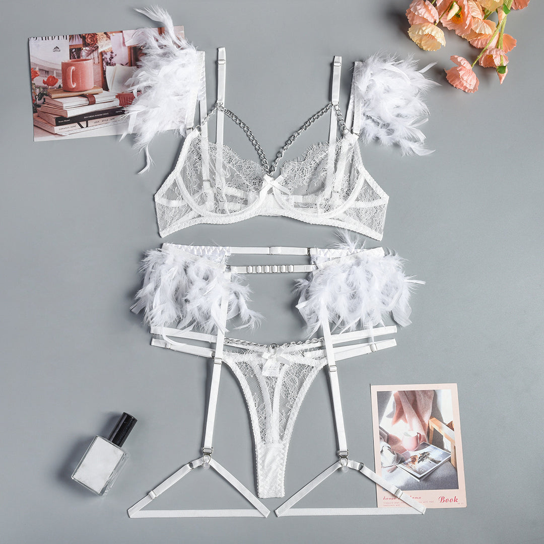 Christma Chains Lace Sexy Lingerie Women Underwear Bra Pa - Onouthati