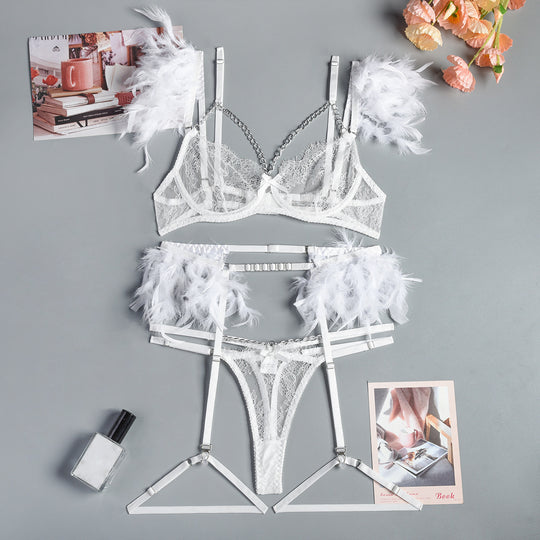 Christma Chains Lace Sexy Lingerie Women Underwear Bra Pa - Onouthati