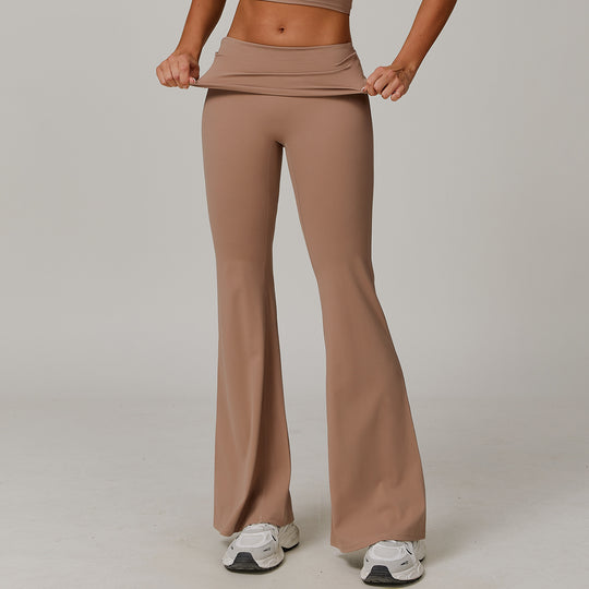 Women's Casual Folding High Waist Yoga Pants - Onouthati