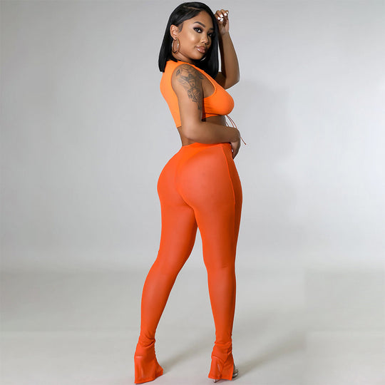 Skinny Mesh See-through Leggings For Women - Onouthati