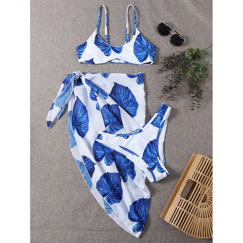 Bikini Printed Three-piece Set Swimsuit For Women - Onouthati